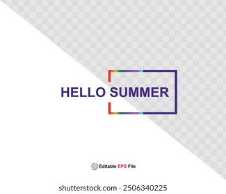 Hello summer button, sun and sale. Vector 