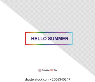 Hello summer button, sun and sale. Vector 