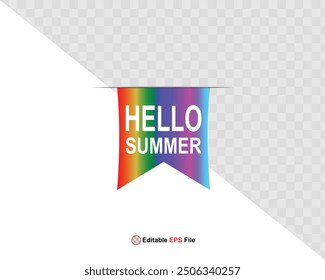 Hola Botón de verano, sol y venta. Vector 