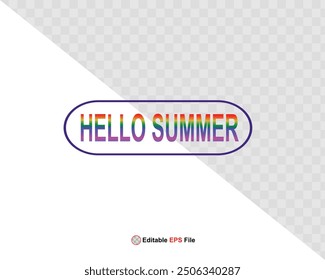 Hola Botón de verano, sol y venta. Vector 