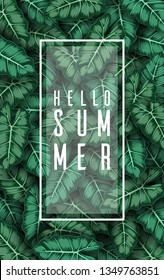 Hello summer with Caladium leaves green 