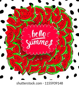 hello summer card design, vector illustration