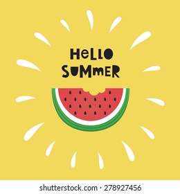 hello summer card design. vector illustration