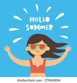 hello summer card design. vector illustration