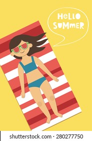 hello summer card design. vector illustration