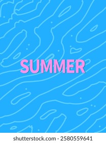 Hello summer card with Swimming pool. Modern isolated vector illustration.