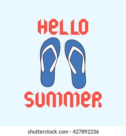 Hello summer card. Vector illustration