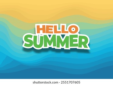 Hello Summer, Cheerful Banner Layout Design