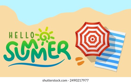 Hello summer clip art vector with eps format file.