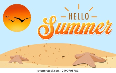 Hello summer clip art vector with eps format file.