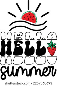 hello summer Clipart Digital Download