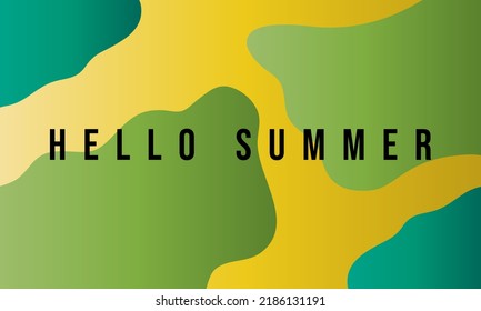 Hallo Sommer mit buntem Hintergrund in Vektorformat.