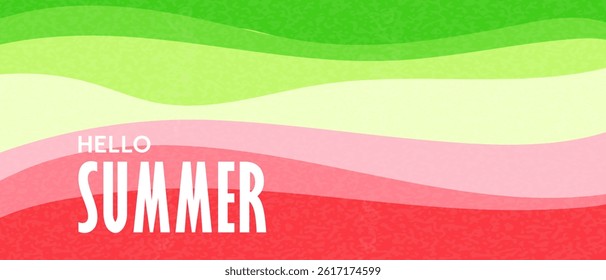 Hello Summer colorful summer bright banner design. Horizontal poster, greeting card, header or flyer. Vector.