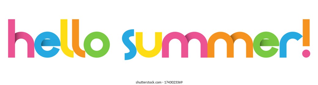 HELLO SUMMER! colorful vector geometric type banner