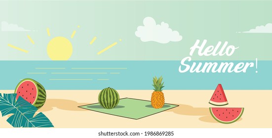 Hello Summer Colorfull Summer season