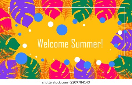 Hallo Summer Concept Design Summer Panorama Stock-Vektorgrafik
