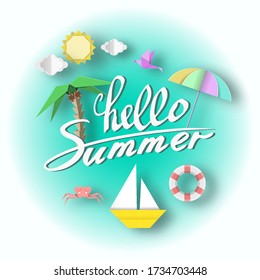 Beach Party Invitation Poster Vacation Element Stock Vector (Royalty ...