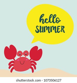 Hello summer with crab
