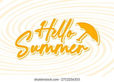 Hello Summer creative typography. design lettering in color combinations