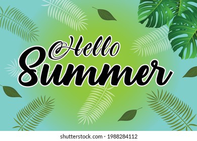 "Hello Summer" creative typography poster.
