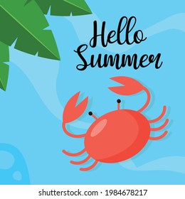 Hello Summer Day illustration vector graphic of greeting card, banner, background, sale, holiday, invitation