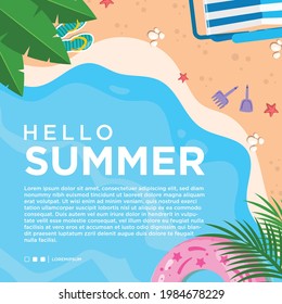 Hello Summer Day illustration vector graphic of greeting card, banner, background, sale, holiday, invitation