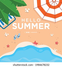 Hello Summer Day illustration vector graphic of greeting card, banner, background, sale, holiday, invitation
