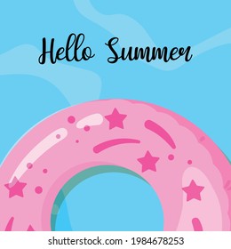 Hola ilustración del Día de Verano vector gráfico de la tarjeta de saludo, banner, fondo, venta, vacaciones, invitación