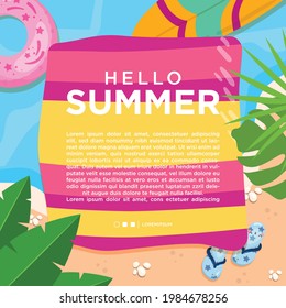 Hello Summer Day illustration vector graphic of greeting card, banner, background, sale, holiday, invitation