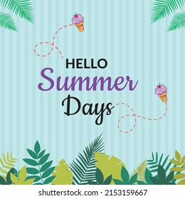 Hola plantilla de diseño de banners de verano.