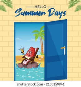 Hola plantilla de diseño de banners de verano.