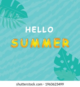 Hello summer, design with beautiful typography, banner