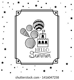 Hello summer design inside frame