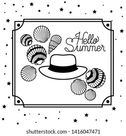 Hello summer design inside frame