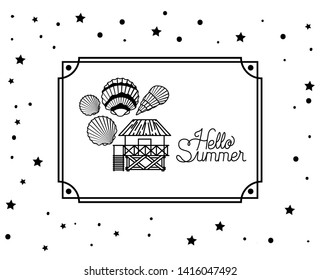 Hello summer design inside frame