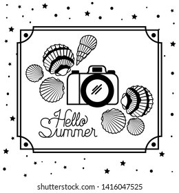 Hello summer design inside frame
