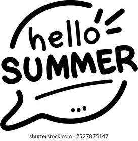 Hola verano doodle Vector icono e ilustración