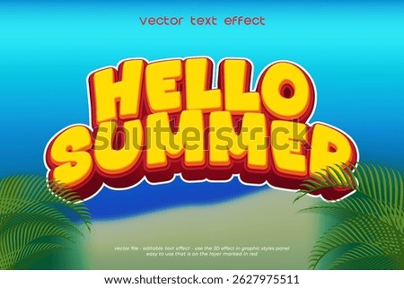 Hello summer editable 3D text effect