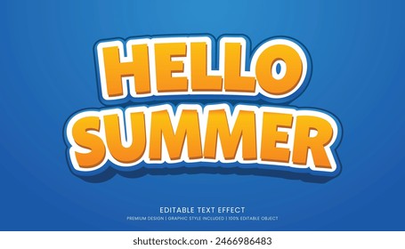 Plantilla de efecto de texto editable hello summer