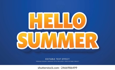 hello summer editable text effect template