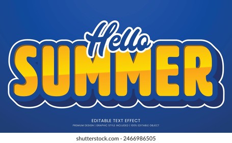 hello summer editable text effect template