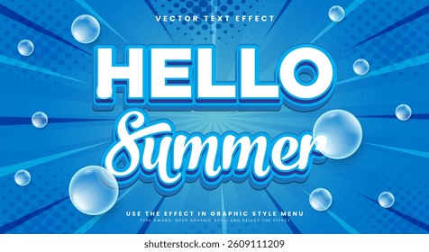Hello Summer editable text effect Template Suitable for luxury concept