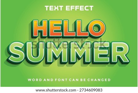 Hello summer editable text effect	