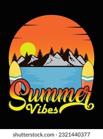 Hello Summer, Enjoy Summer, Summer Vibes, Enjoy Summer Music T-shirt Design, Vector Art Design, Illustration T-shirt Design