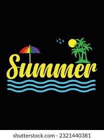 Hello Summer, Enjoy Summer, Summer Vibes, Enjoy Summer Music T-shirt Design, Vector Art Design, Illustration T-shirt Design