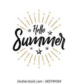 Hello Summer - Firework - Vector for greeting, holiday, season