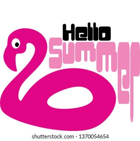 Hello Summer, Flamingo vector