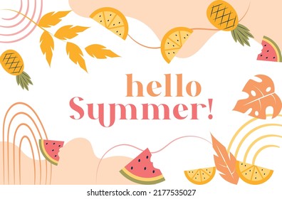 Hello summer flat abstract background. Eps 10