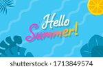 Hello summer flat illustration vector