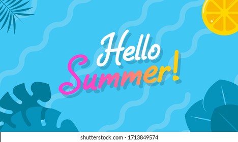 Hello Summer Flat Illustration Vector